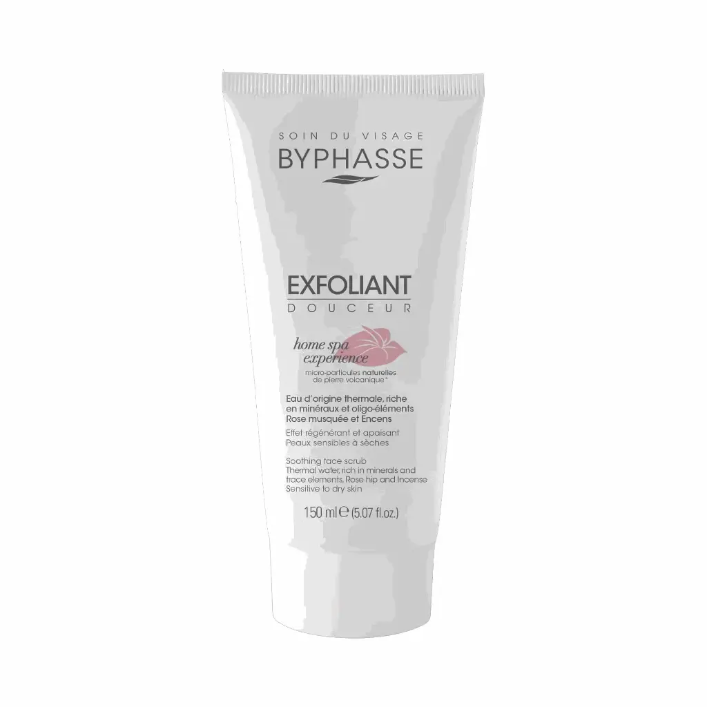 [1000035003] BYPHASSE Home Spa Experience Soothing Face Scrub Sensitive To Dry Skin 150Ml - مقشر منقي للوجه بالمياه الحرارية وخلاصة الورد 150  مل