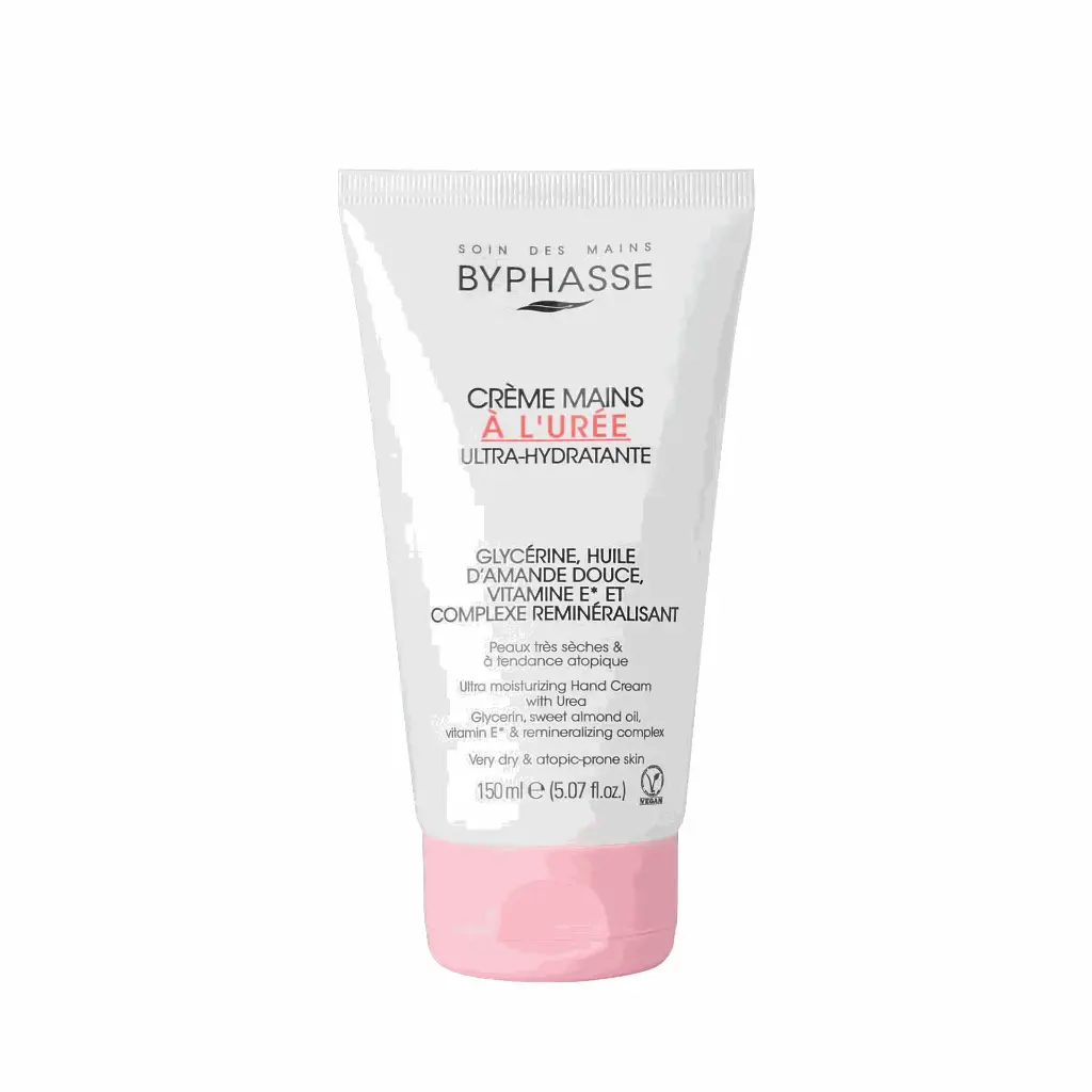 [1000010022] BYPHASSE Ultra Moisturizing Hand Cream With Urea 150Ml - كريم الجلسرين وزيت اللوز الحلو والفيتامينات لترطيب مكثف لليدين150  مل-