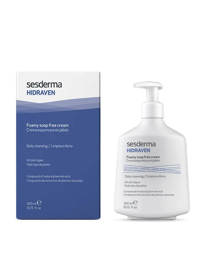 [SDHC] Sesderma Hidraven Foamy Soap Free Cream 300ml-سيزديرما هيدرافين غسول كريم رغوي للوجه - خالي من الصابون