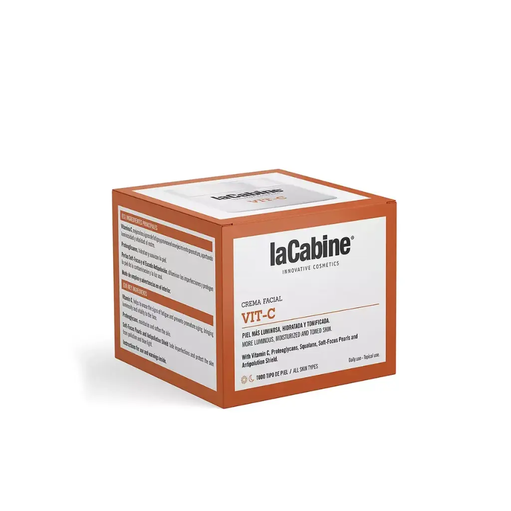 [03596] La Cabine CREMA FACIAL VIT C MULTI IDIOMA 50ML- كريم فيتامين سي لنضارة وتفتيح البشرة 50  مل