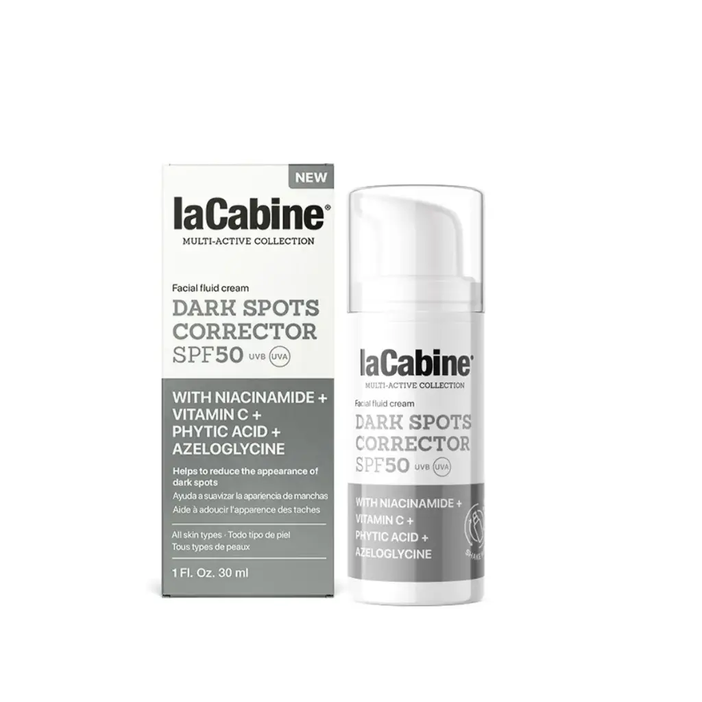La Cabine DARK SPOTS CORRECTOR SPF50 30ML -كريم واقي من الشمس SPF 50 مع مركب موحد للون البشرة 30 مل