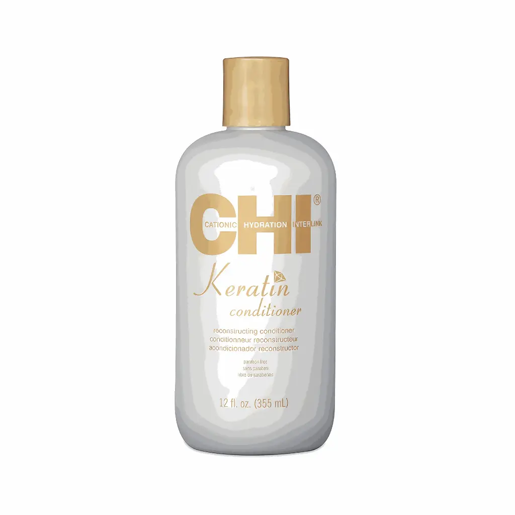 [CHI0214SA] CHI Keratin Reconstructing Conditioner - 355 ml ﺗﺸﻲ ﺑﻠﺴﻢ ﺍﻟﻜﻴﺮﺍﺗﻴﻦ ﻟﻠﺸﻌﺮ ﺍﻟﺠﺎﻑ ﻭ ﺍﻟﺘﺎﻟﻒ