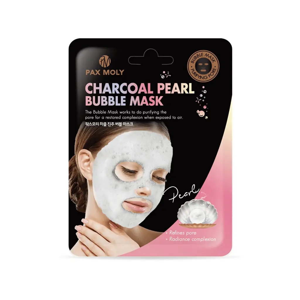 [PXP] PAX MOLY Charcoal Pearl Bubble Mask ماسك للوجة بخلاصة اللؤلؤ والرغوة المتفاعلة