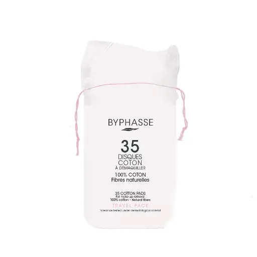 [1000031009] BYPHASSE 35 Cotton Pads For Make-Up Removal - بايفيز أقراص قطن طبيعي ١٠٠٪ ، ٣٥ قرص