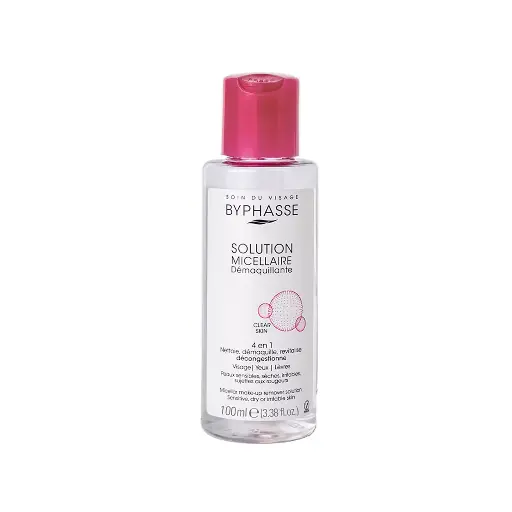 [1000025015] BYPHASSE Micellar Make-Up Remover Solution Sensitive, Dry Or Irritable Skin 100Ml. - بايفيز مزيل المكياج للبشرة الجافة والحساسة