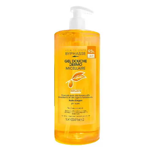 [1000002060] BYPHASSE Dermo Micellar Shower Gel Argan 1L - غسول الاستحمام بزيت الأرغان المرطب