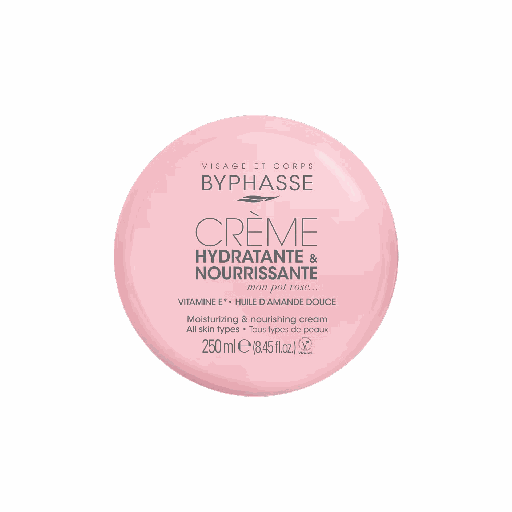 [1000001030] BYPHASSE Moisturizing And Nourishing Cream Face And Body All Skin Types 250Ml - كريم للوجه والجسم واليدين لجميع أنواع البشرة