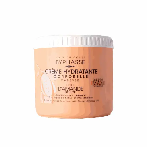 [1000001028] BYPHASSE Moisturizing Body Cream With Almond Extract 500ML - كريم للجسم بزيت اللوز الحلو فائق الترطيب-