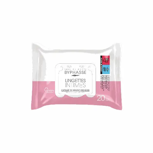 [1000028100] BYPHASSE Sensitiv Douceur Intimate Wipes 20U. - مناديل مبللة للمناطق الحساسة لا تسبب التهيج