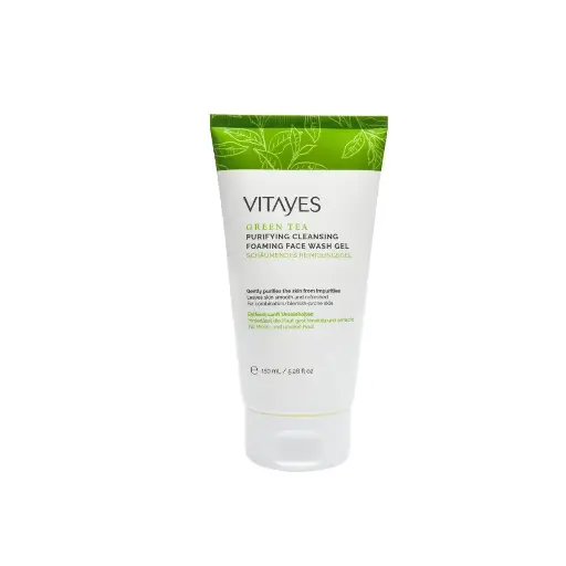 [1114] Vitayes Green Tea Cleansing Foaming Gel 150ml - فيتايس غسول رغوي للوجه بالشاي الأخضر للبشرة الدهنية والمعرضة للحبوب